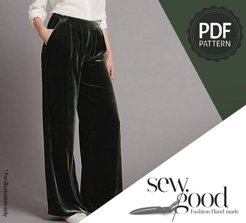 Women's Straight Leg Sewing Pattern: Back Band Pants (PDF Printable ...
