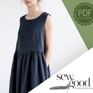 Women's Gathering Dress Sewing Pattern (PDF Download): Sizes 38-46 - Etsy