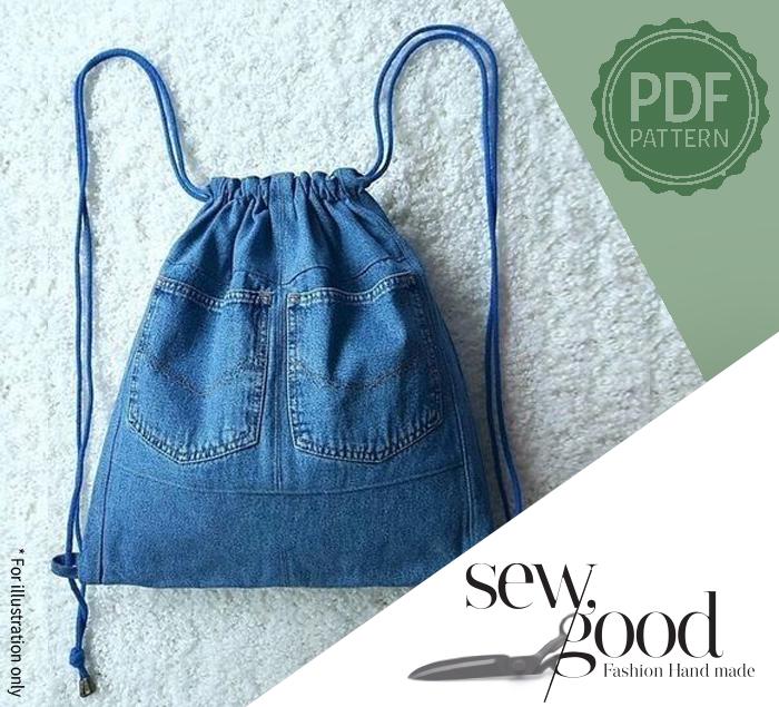 String Backpack , PDF Printable Sewing Pattern in English, Instant ...