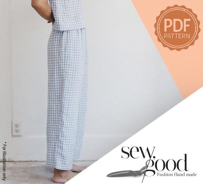 Women's Straight Leg Sewing Pattern: Back Band Pants (PDF Printable ...