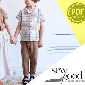 Boys long pants ,  1 file with all sizes in English, PDF printable sewing pattern, instant download