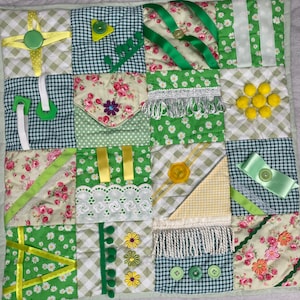Handcrafted Bespoke Fidget Quilt For Dementia / Sensory Blanket