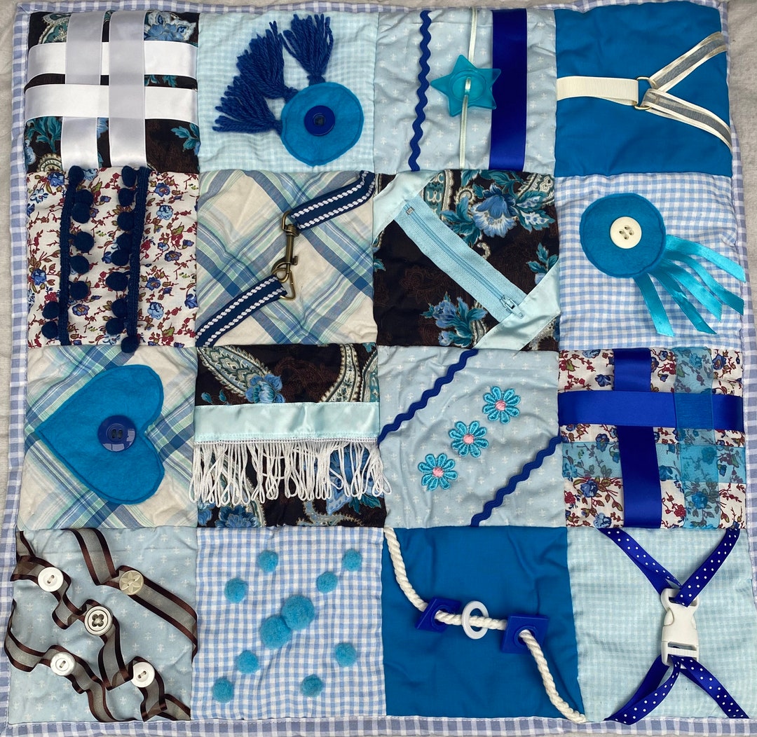 Handcrafted Bespoke Fidget Quilt for Dementia Sensory Blanket