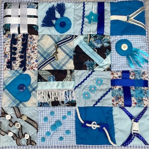 Handcrafted Bespoke Fidget Quilt for Dementia / Sensory Blanket