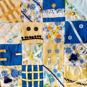 Handcrafted Bespoke Fidget Quilt For Dementia / Sensory Blanket