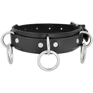 Rivithead Triple Ring Leather Choker