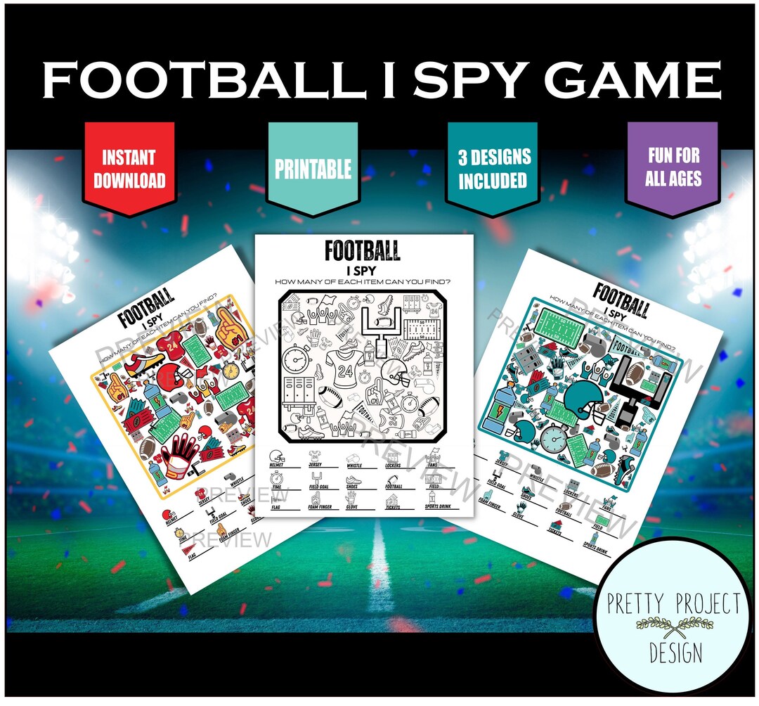 FOOTBALL I SPY Game Activity - Etsy