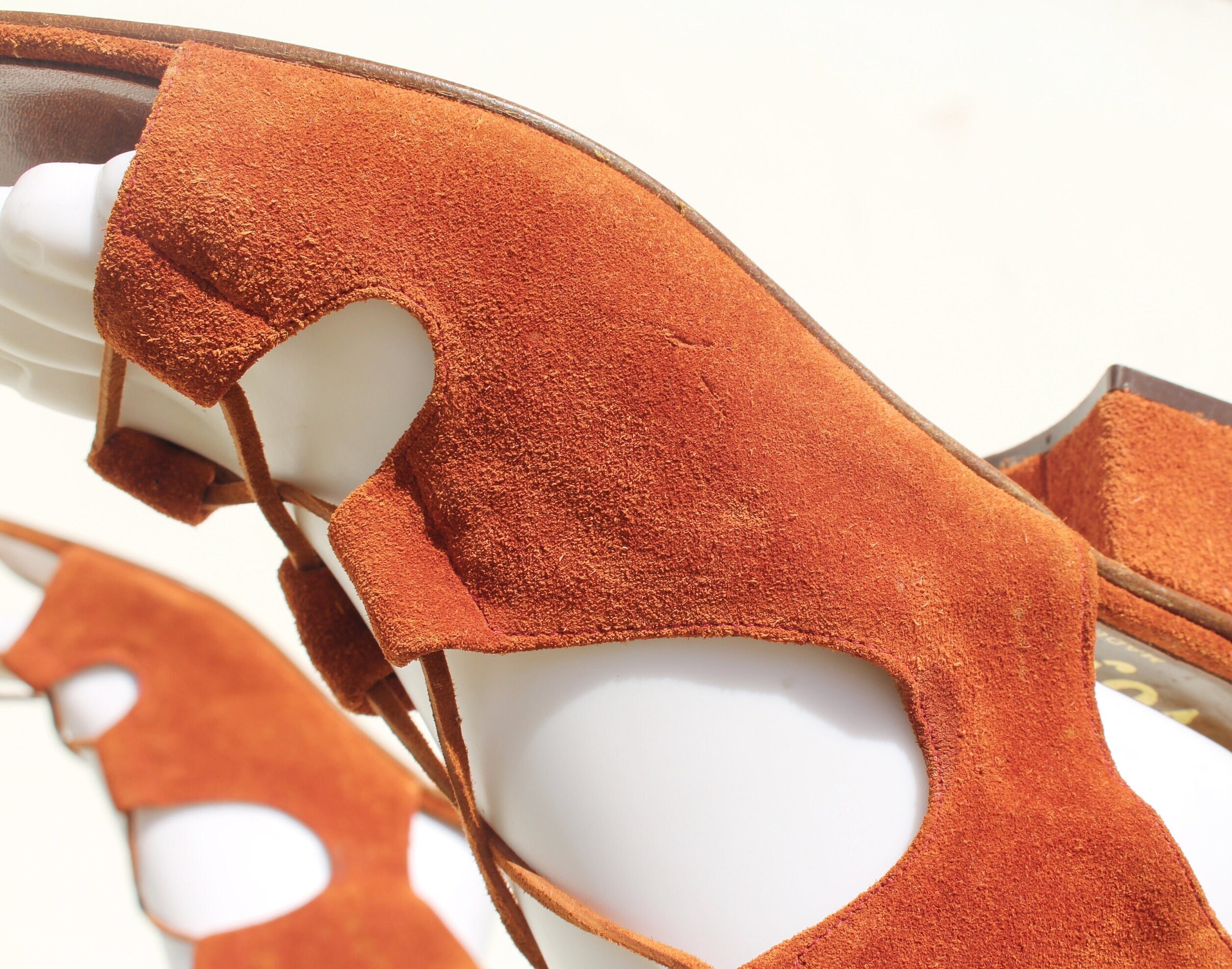 Vintage Style Suede Floral Gladiator Summer Flat Sandals