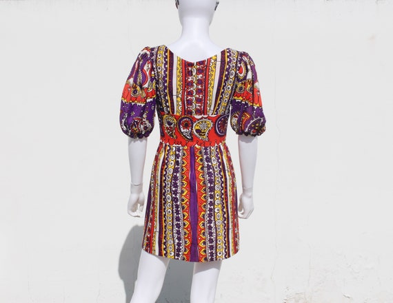 vintage 1960s psychedelic mini dress - image 5