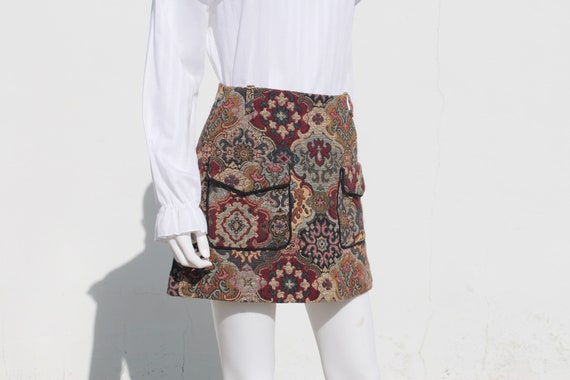 1970s tapestry mini skirt - image 3