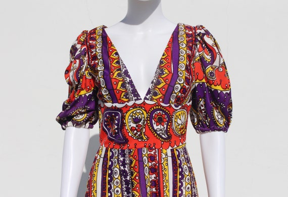 vintage 1960s psychedelic mini dress - image 2