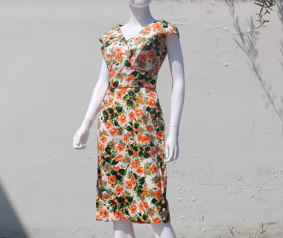 vintage 1950s floral dress - image 3