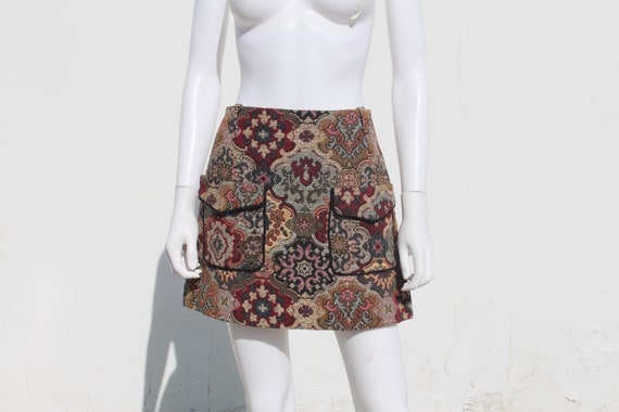 1970s tapestry mini skirt - image 4