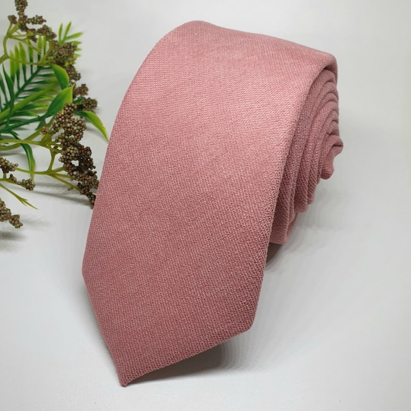 Dusty Rose Tie, Groomsmen Tie, Pink Tie, Wedding Tie, Dusty Rose Velvet Tie, mens tie, Gifts for him, Ties, Gifts for men