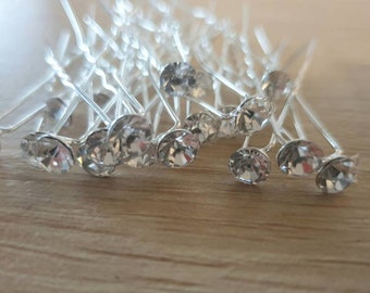 Swarovski Hair Clip, Pear Cut Crystals, White, Rhodium 