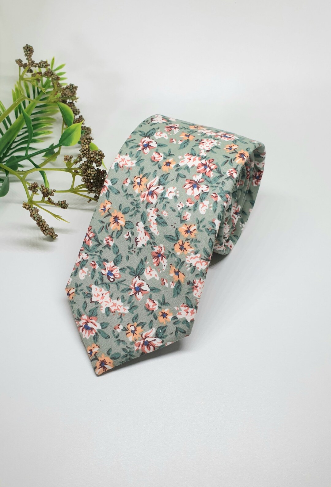 sage green wedding tie