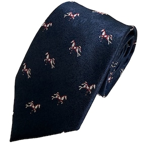 Horse Mens Tie, Fun Tie, Novelty Tie, Wedding Tie, Work Tie, mens tie, Gifts for him, Gifts for men, navy tie, Country neck tie, rodeo tie