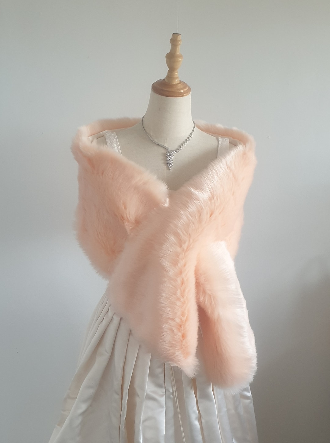 Buy Large Blush/light Pink Faux Fur Bridal Wrap, Wedding Bridal Wrap,  Wedding Bolero, Fur Wrap Online in India