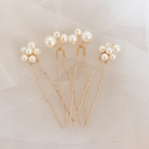 Gold Abbey Pearl Wedding Hair Pins wedding pins pearls hair pins white pearl wedding accessories bridal hair accessories