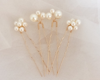 Gold Abbey Pearl Wedding Hair Pins wedding pins pearls hair pins white pearl wedding accessories bridal hair accessories