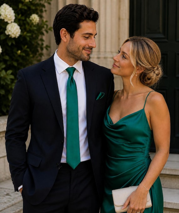dark green dress with navy suit Emerald Satin Formal Tie emerald green and navy blue