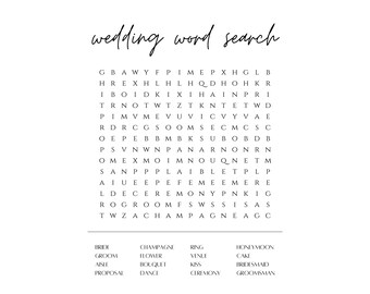 Minimalist Wedding Word Search