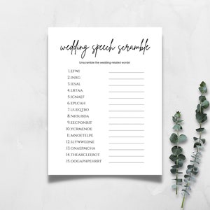 Wedding Speech Scramble