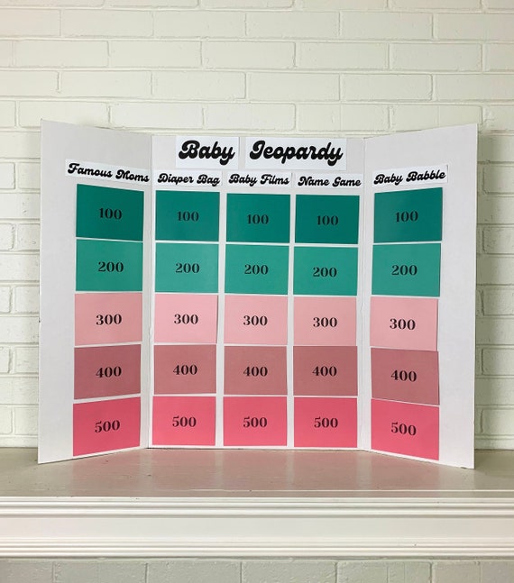 Retro Baby Jeopardy Shower Printable Game Etsy