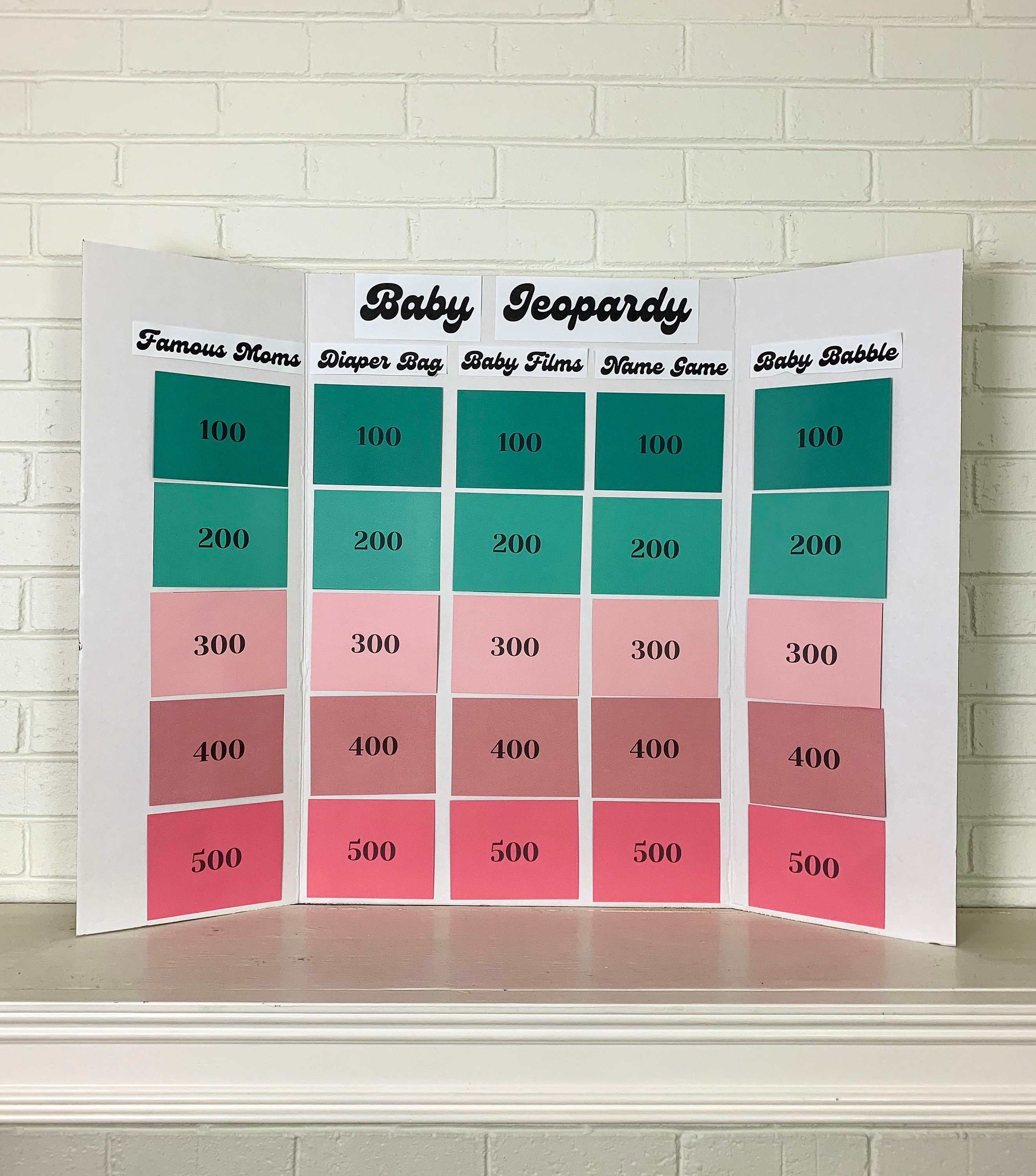 Retro Baby Jeopardy Shower Printable Game Etsy