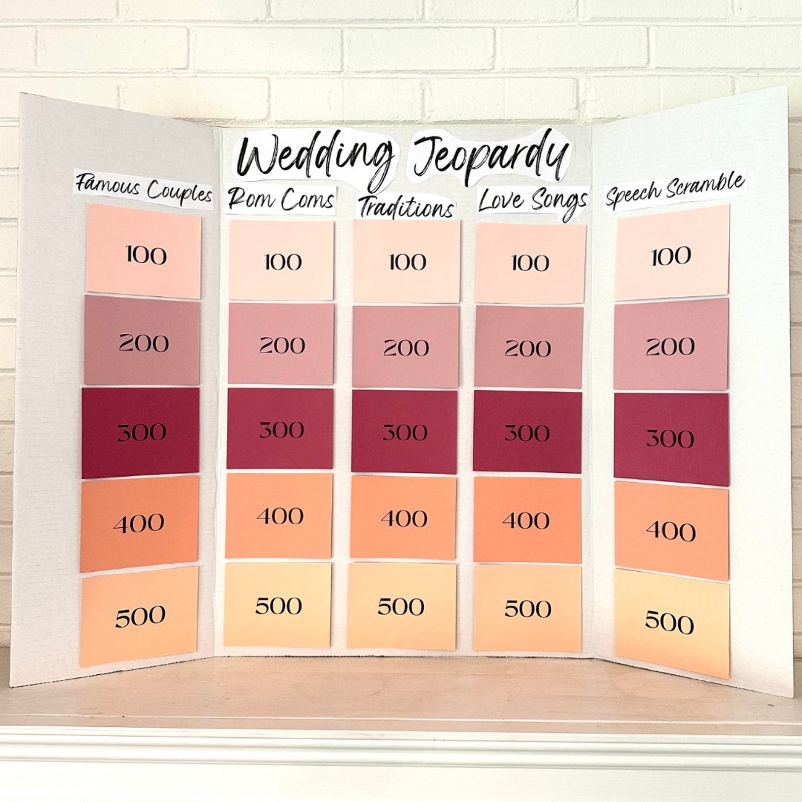 Wedding Jeopardy Printable Game File Etsy