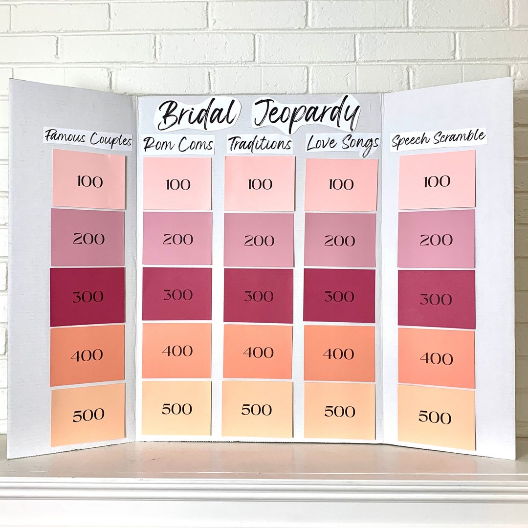 Bridal Jeopardy Printable Game File Etsy