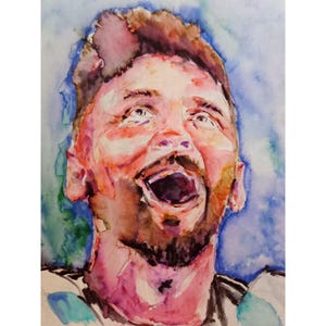 Lionel Messi Painting - Original Watercolour Sketch - Lionel Messi Wall Decor - Soccer World Cup Picture - 11x12" - Not a Print