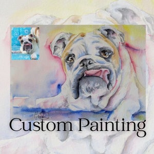 Custom painting - Pet Portrait - Memorial Portrait - Customized Watercolour Gift - Birthday - Anniversary -Your Photo Painted