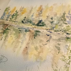 Original Muskoka Watercolour Landscape Painting: 5x7&quot; Ontario Art
