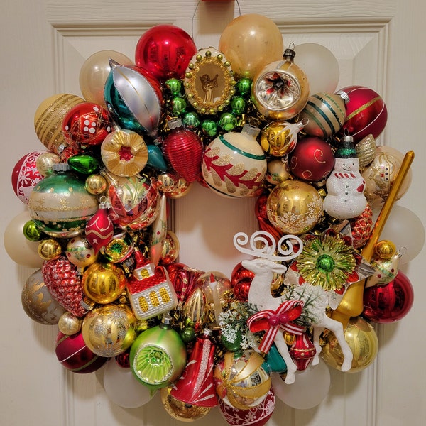 Glass Ornament Wreath Etsy