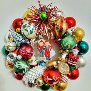 Christmas EXAMPLE Vintage Glass Ornament Wreath Swinging - Etsy