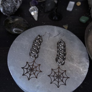 Web chainmail earrings