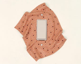 Light Switch Plate Cover, single rocker, handmade, one-of-a-kind, orange, windswept, 3D, 3-dimensional, dopamine decor, playful