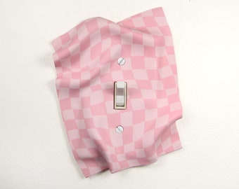 Checkered Pink Swatch Switch Plate