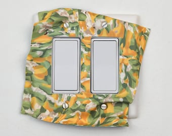 Handmade Floral Double Rocker Light Switch Plate Cover