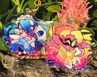 Porte-clés à breloques en acrylique Splatoon 3 Shiver and Frye