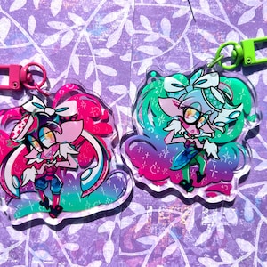 Porte-clés en acrylique Splatoon Squid Sisters Callie et Marie