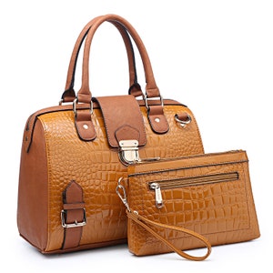 Women Barrel Handbags Purses Fashion Satchel Bags Top Handle Shoulder Bags Vegan Leather Work Bag Brown
