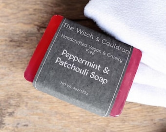 Handcrafted Peppermint Patchouli Soap Bar: Vegan, Cruelty-Free