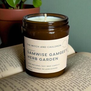 Samwise Gamgee's Herb Garden Soy Wax Candle, Vegan, Essential Oils, LOTR/The Hobbit Themed Gift image 2