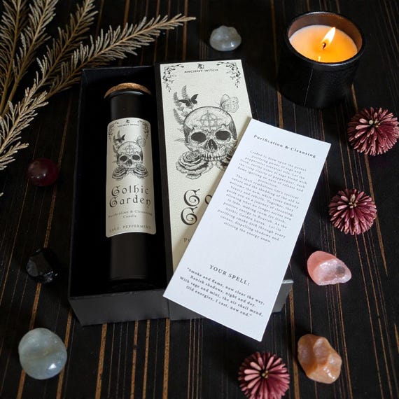 Gothic Garden Ritual Candle – Cleansing & Purification