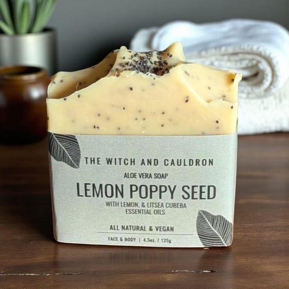 Lemon & Poppy Seed Handcrafted Cold Process Soap Bar