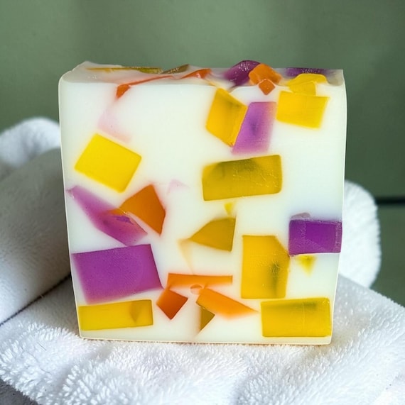 Mango and Passionfruit Handcrafted Artisan Soap Bar.