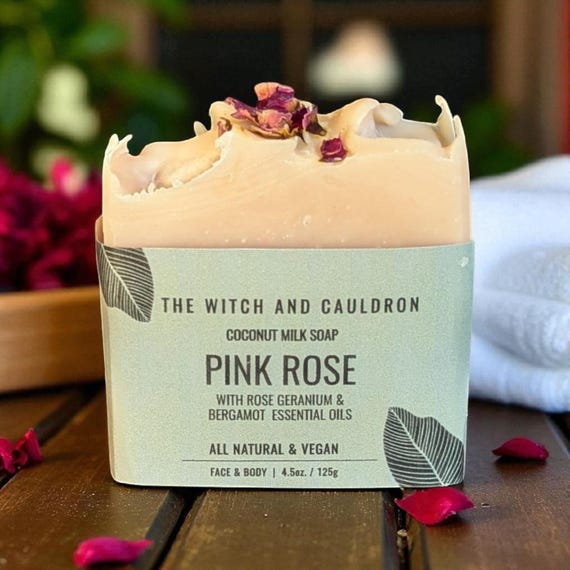 Pink Rose Handcrafted Cold Process Soap Bar