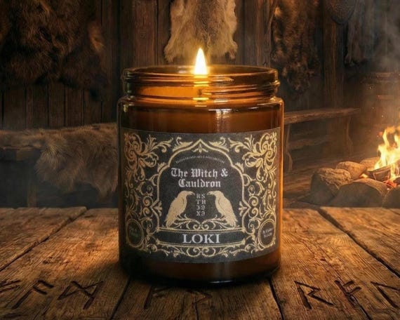 Loki Norse Mythology Essential Oil Soy Wax Candle